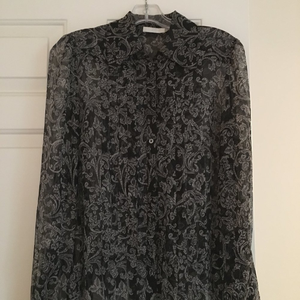 Vintage Badgley Mischka Silk Floral Blouse